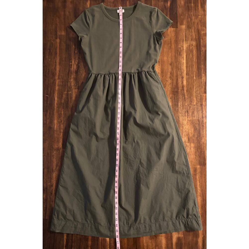 J Crew Women's Small Dress Midi Mixy Cotton Short Sleeve Pockets A Line - Picture 9 of 10